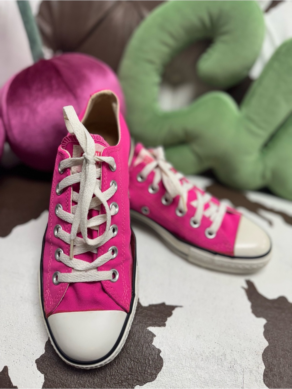 Converse Trainers Hot Pink Low Top Canvas Sneakers